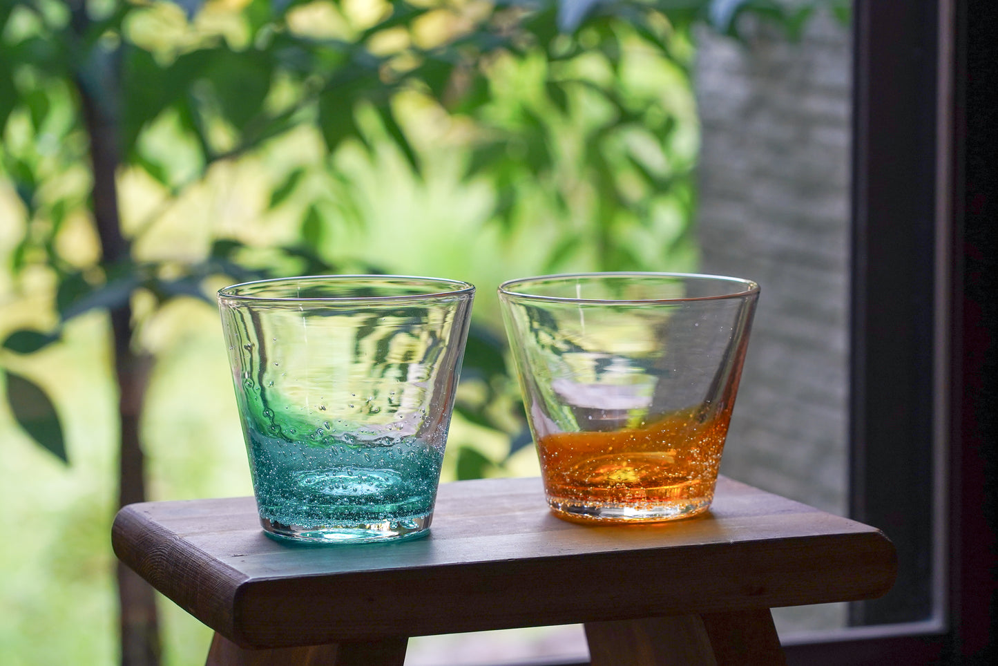 漸層玻璃杯 湖水綠 | Sazanami Glass