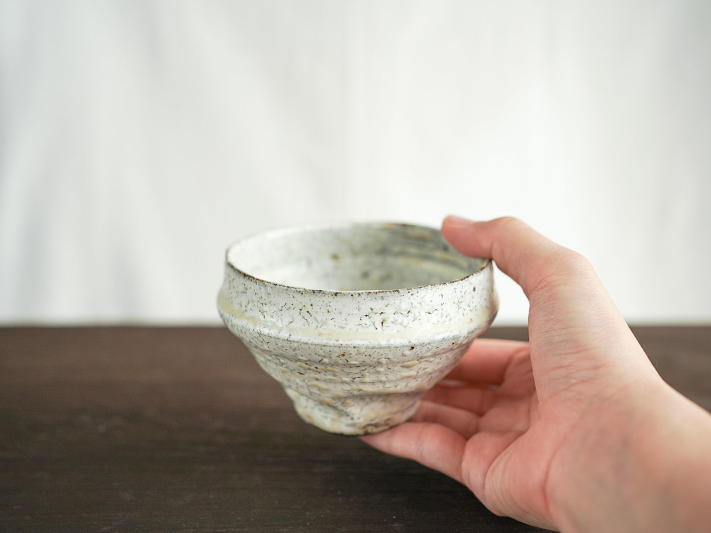 粉引汲出 茶杯 | 山本一仁