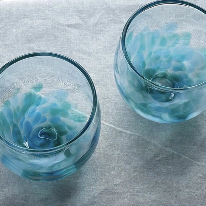 球體玻璃杯-粉蝶花 | Sazanami Glass