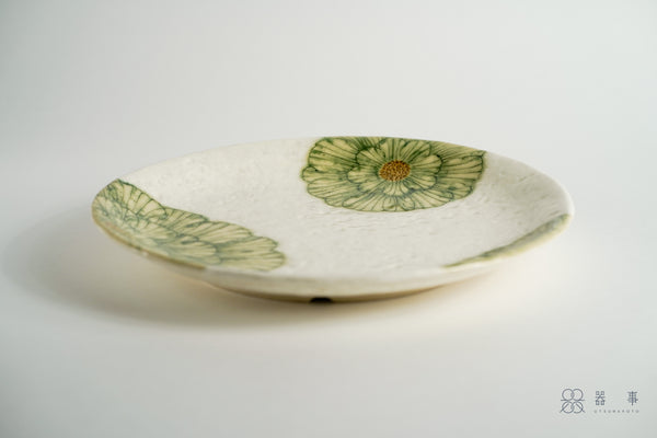 粉引綠牡丹皿 大 | 加藤芳平