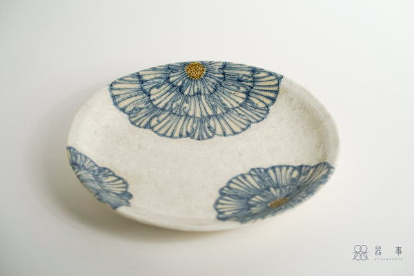 粉引藍牡丹皿 大 | 加藤芳平