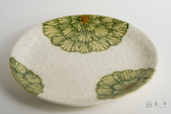 粉引綠牡丹皿 大 | 加藤芳平
