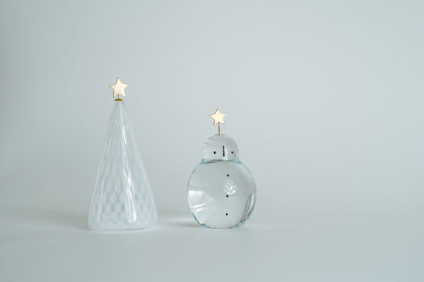 (預購) 玻璃聖誕擺飾 溫馨聖誕組 (聖誕樹+雪人) | 市川硝子製作所