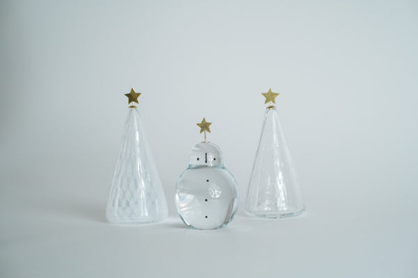 (預購) 玻璃聖誕擺飾 溫馨聖誕組 (聖誕樹+雪人) | 市川硝子製作所