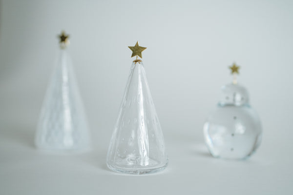 (預購) 玻璃聖誕擺飾 溫馨聖誕組 (聖誕樹+雪人) | 市川硝子製作所