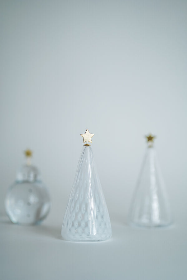 (預購) 玻璃聖誕擺飾 溫馨聖誕組 (聖誕樹+雪人) | 市川硝子製作所