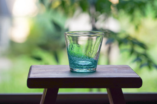 漸層玻璃杯 湖水綠 | Sazanami Glass