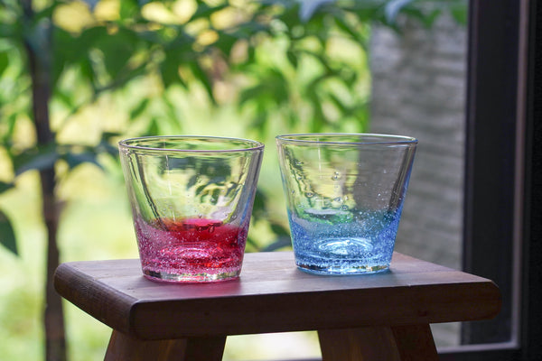 漸層玻璃杯 莓果色 | Sazanami Glass