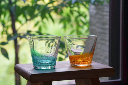 漸層玻璃杯 湖水綠 | Sazanami Glass
