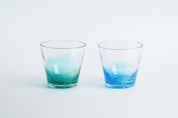 漸層玻璃杯 海藍色 | Sazanami Glass