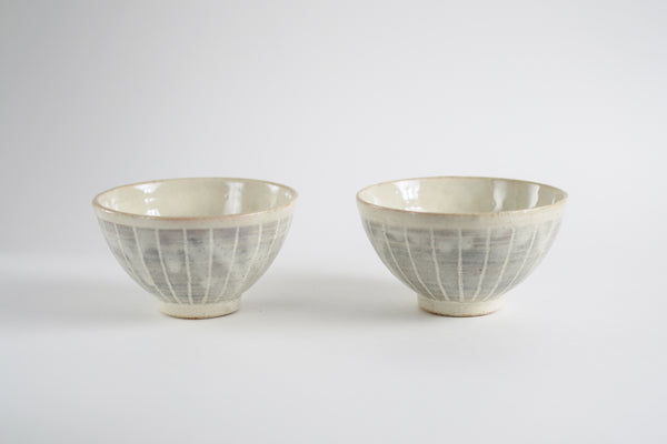 粉引條紋飯碗 | 小栗大幸