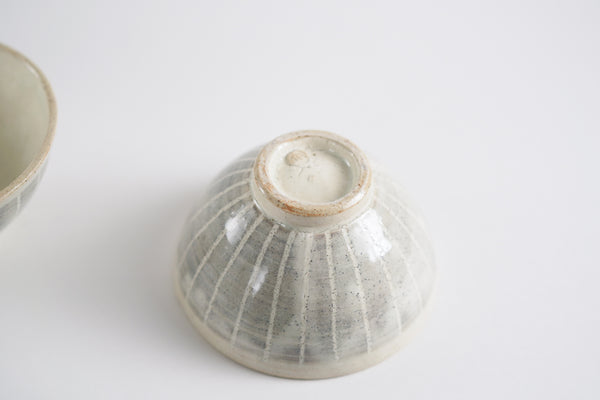 粉引條紋飯碗 | 小栗大幸