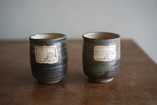 窗邊貓咪湯吞茶杯 | 川越紀宏