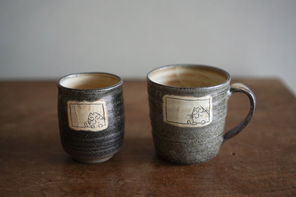 窗邊貓咪湯吞茶杯 | 川越紀宏