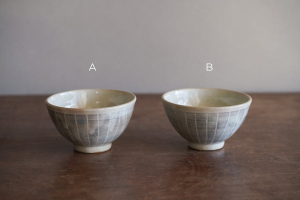 粉引條紋飯碗 | 小栗大幸