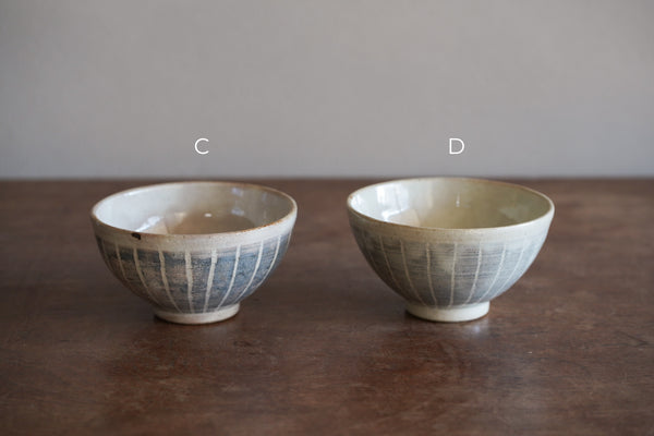 粉引條紋飯碗 | 小栗大幸