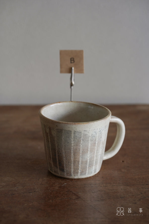 【再入荷】粉引條紋馬克杯 | 小栗大幸