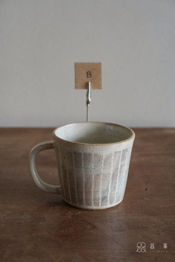 【再入荷】粉引條紋馬克杯 | 小栗大幸
