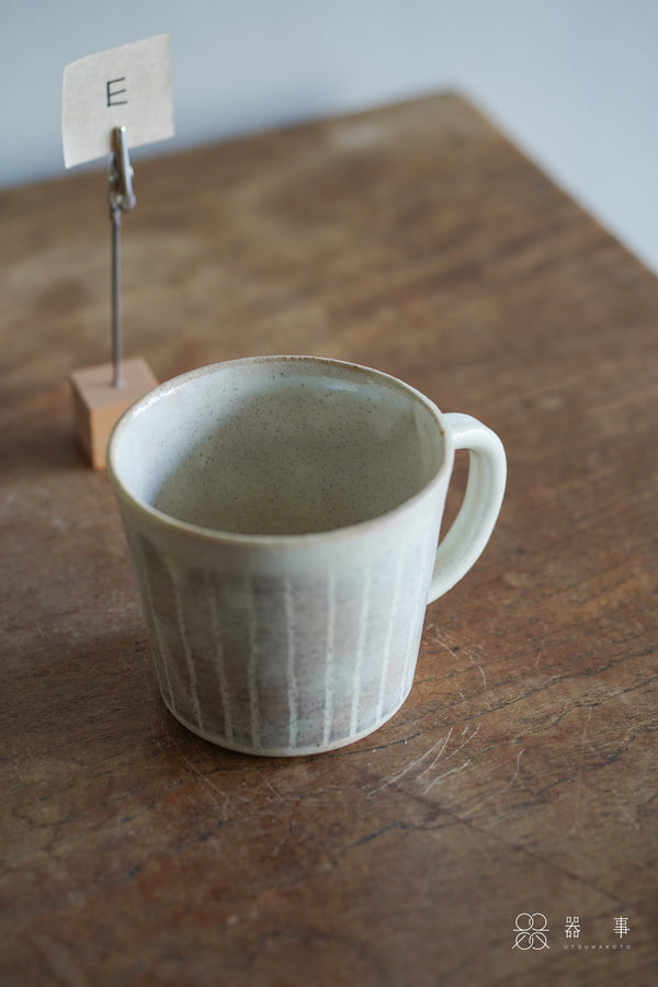 【再入荷】粉引條紋馬克杯 | 小栗大幸