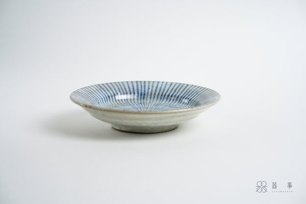 粉引青十草五寸緣皿 | 三浦繁久