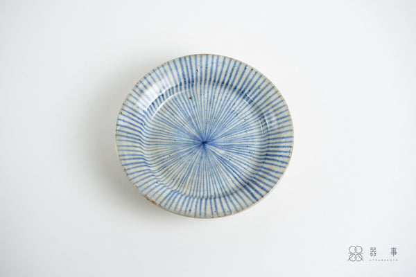 粉引青十草五寸緣皿 | 三浦繁久