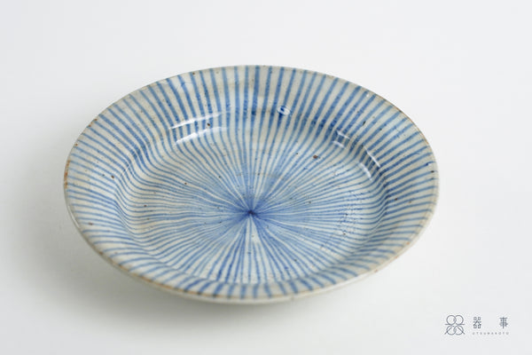 粉引青十草五寸緣皿 | 三浦繁久