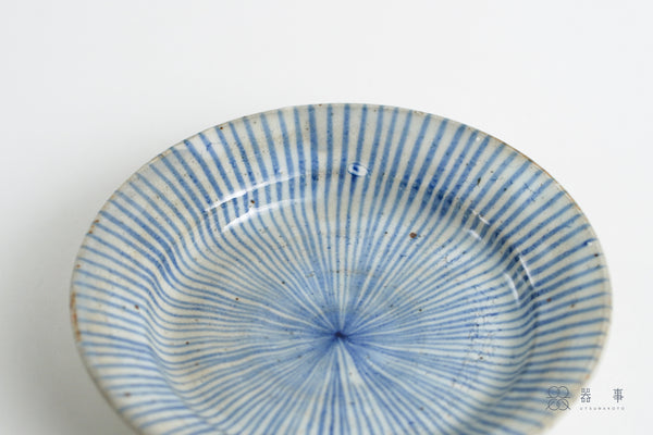 粉引青十草五寸緣皿 | 三浦繁久