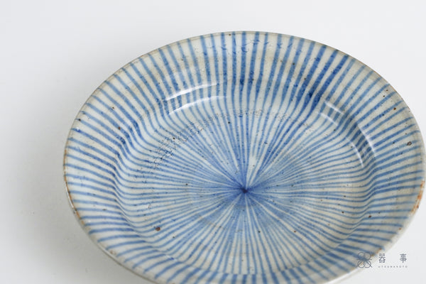 粉引青十草五寸緣皿 | 三浦繁久