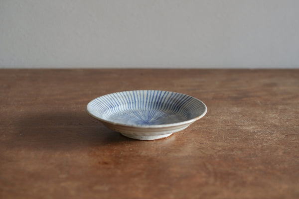 粉引青十草五寸緣皿 | 三浦繁久
