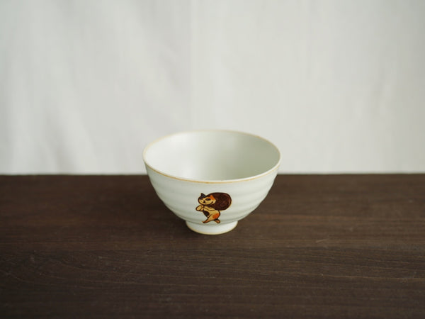 泥棒貓飯碗-白 | 副武製陶所