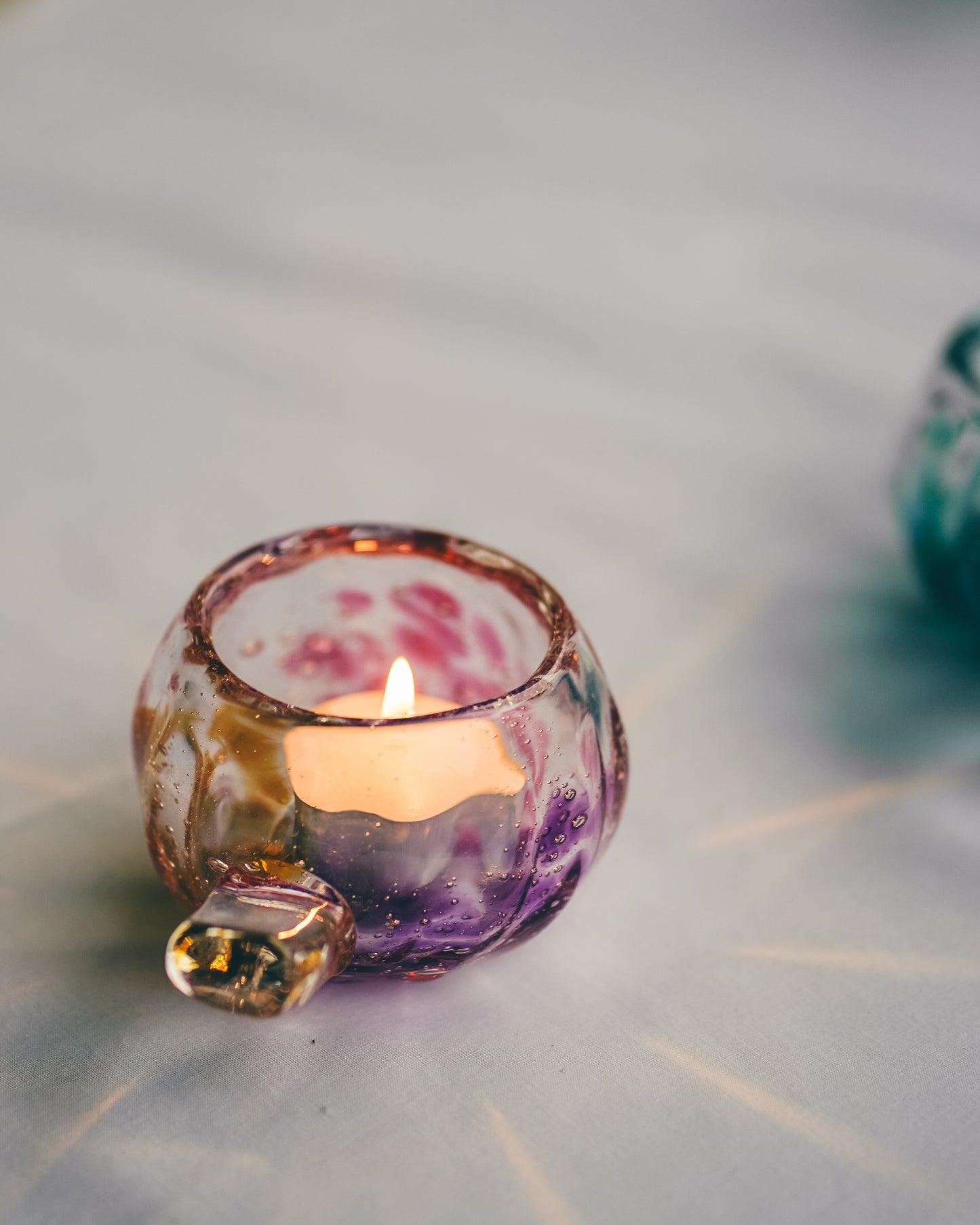 極光蠟燭杯-紫 | Sazanami Glass
