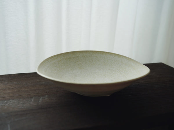 霧面白釉義大利麵皿 L | 山本一仁