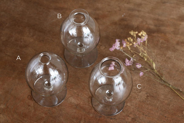 高腳花器 灰 M | 市川硝子製作所